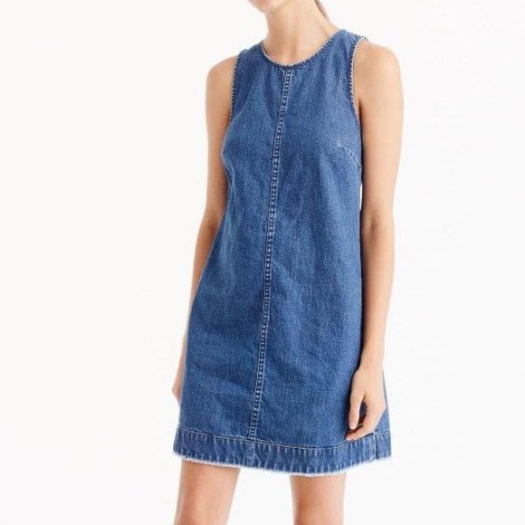 j crew denim shift dress